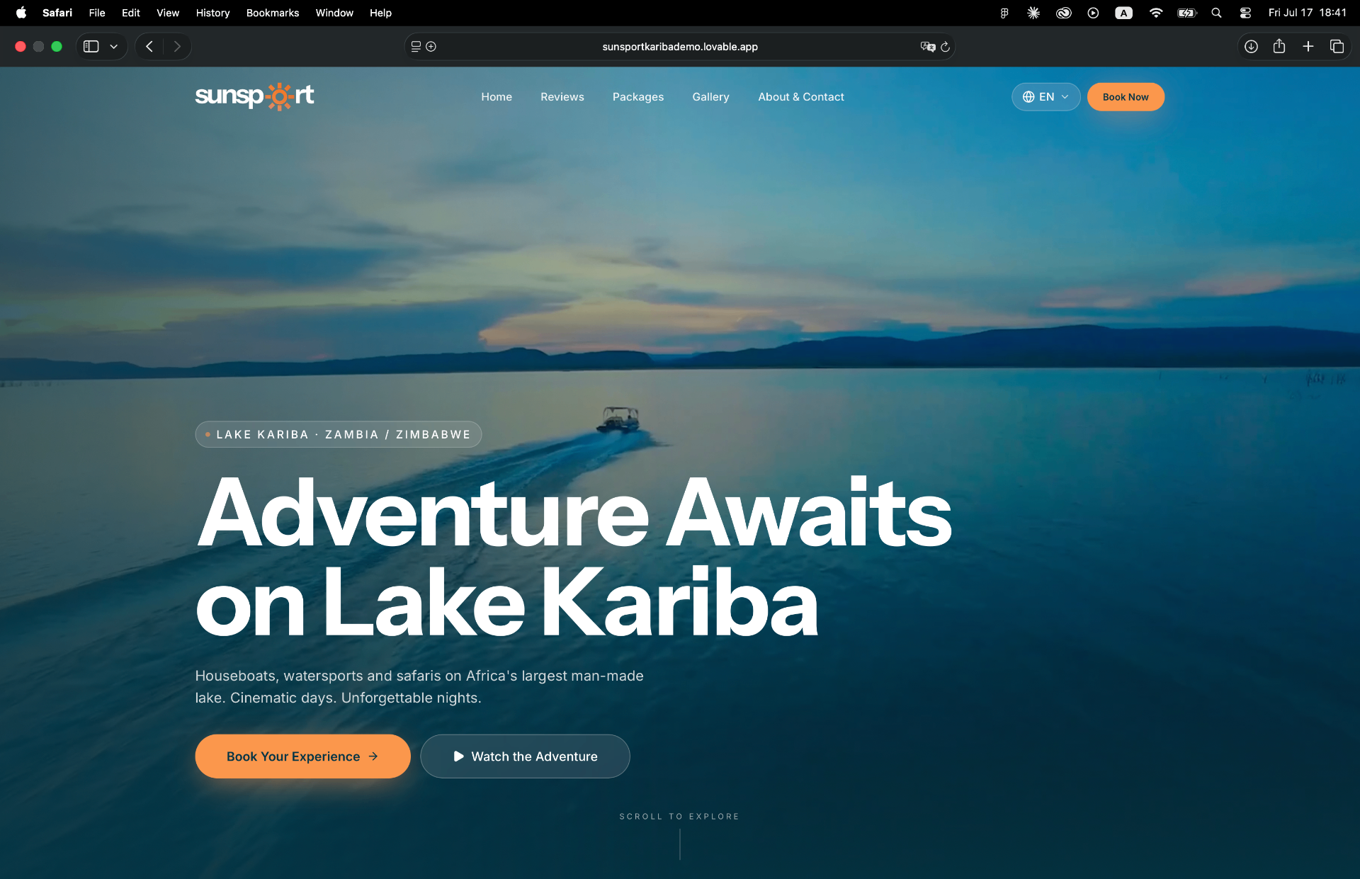 Sunsport — Travel & Tourism website preview by AmplifyHQ