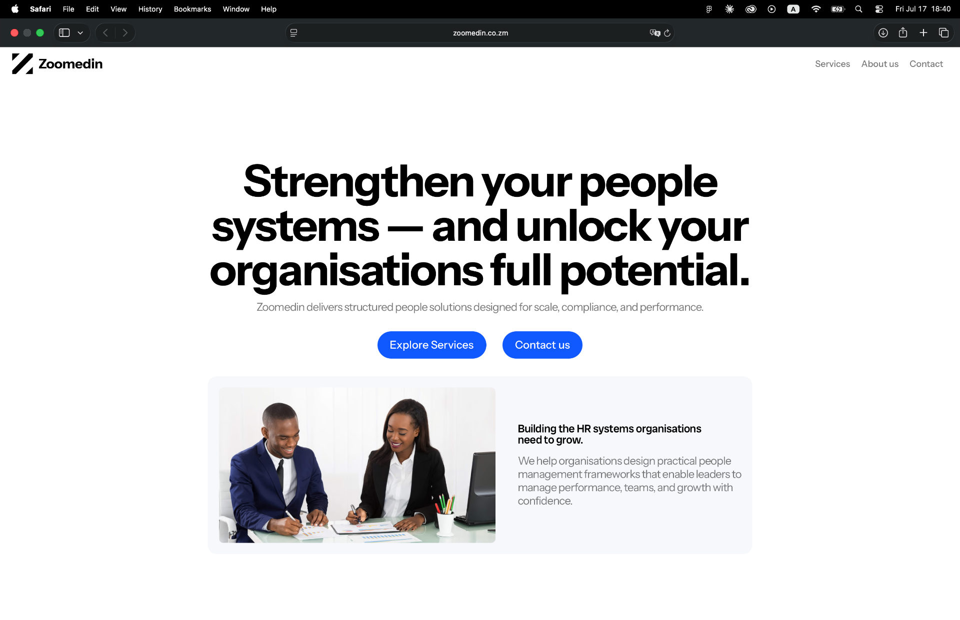 ZoomedIn — HR Consultancy website preview by AmplifyHQ